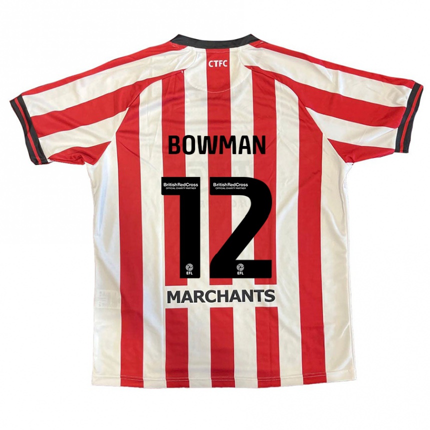 Kids Football Ryan Bowman #12 Red White Home Jersey 2024/25 T-Shirt Australia