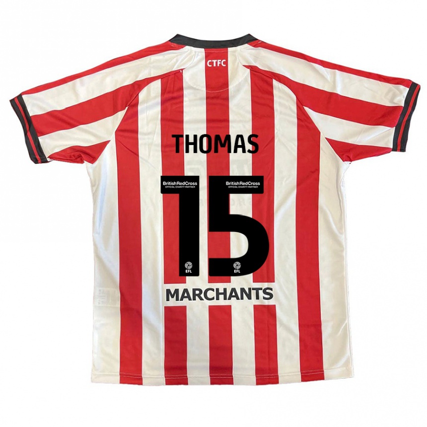 Kids Football Jordan Thomas #15 Red White Home Jersey 2024/25 T-Shirt Australia