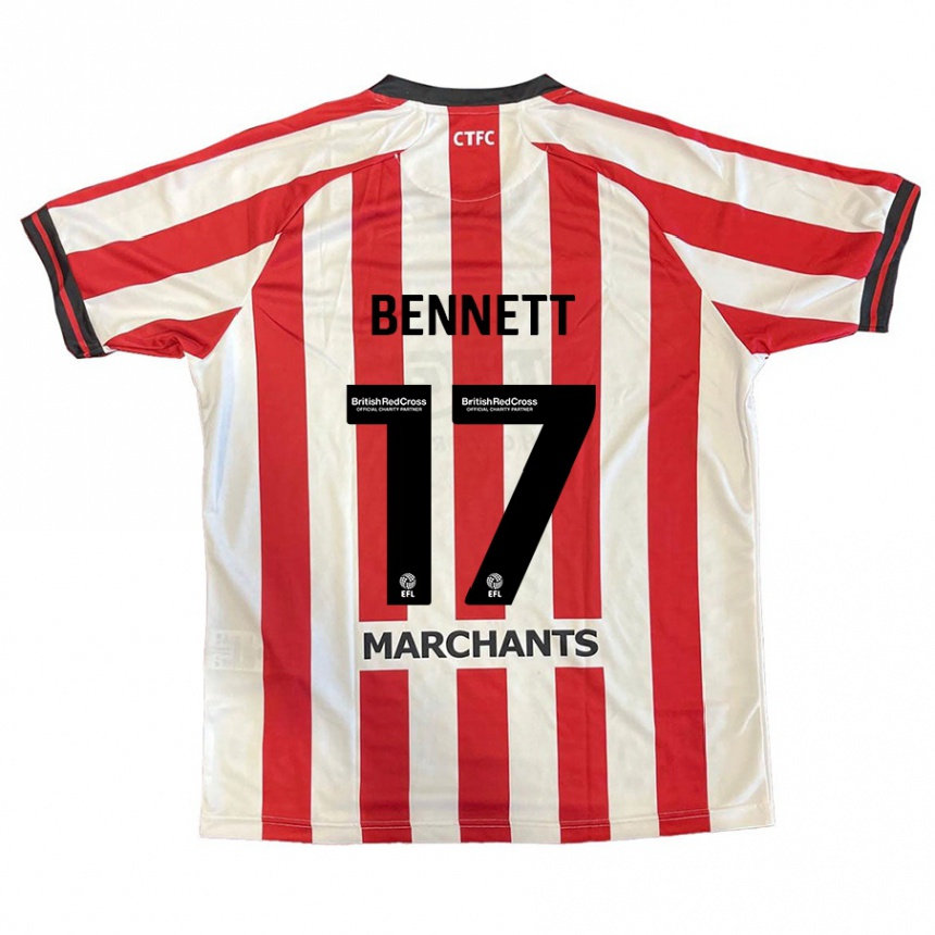 Kids Football Scot Bennett #17 Red White Home Jersey 2024/25 T-Shirt Australia