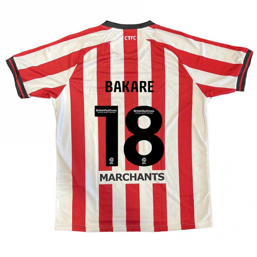 Kids Football Ibrahim Bakare #18 Red White Home Jersey 2024/25 T-Shirt Australia