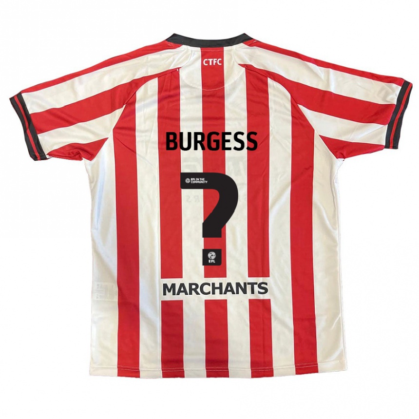 Kids Football Bradley Burgess #0 Red White Home Jersey 2024/25 T-Shirt Australia