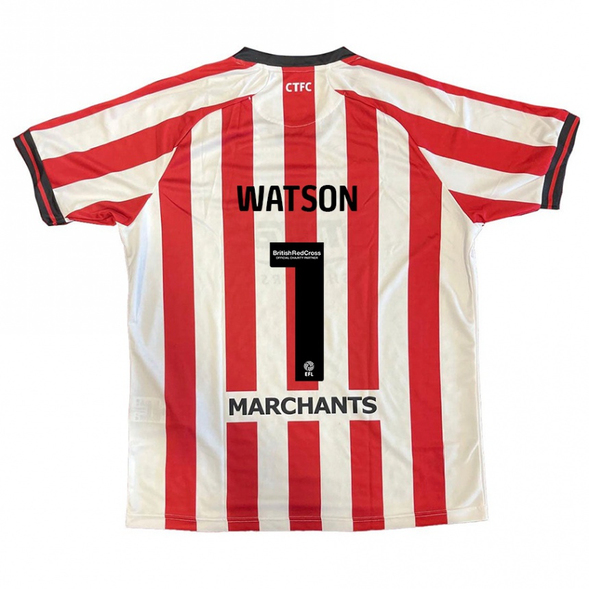 Kids Football Aimee Watson #1 Red White Home Jersey 2024/25 T-Shirt Australia