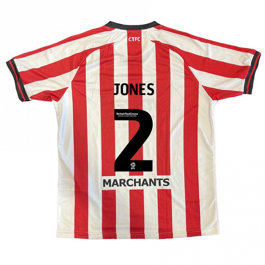 Kids Football Courtney Jones #2 Red White Home Jersey 2024/25 T-Shirt Australia