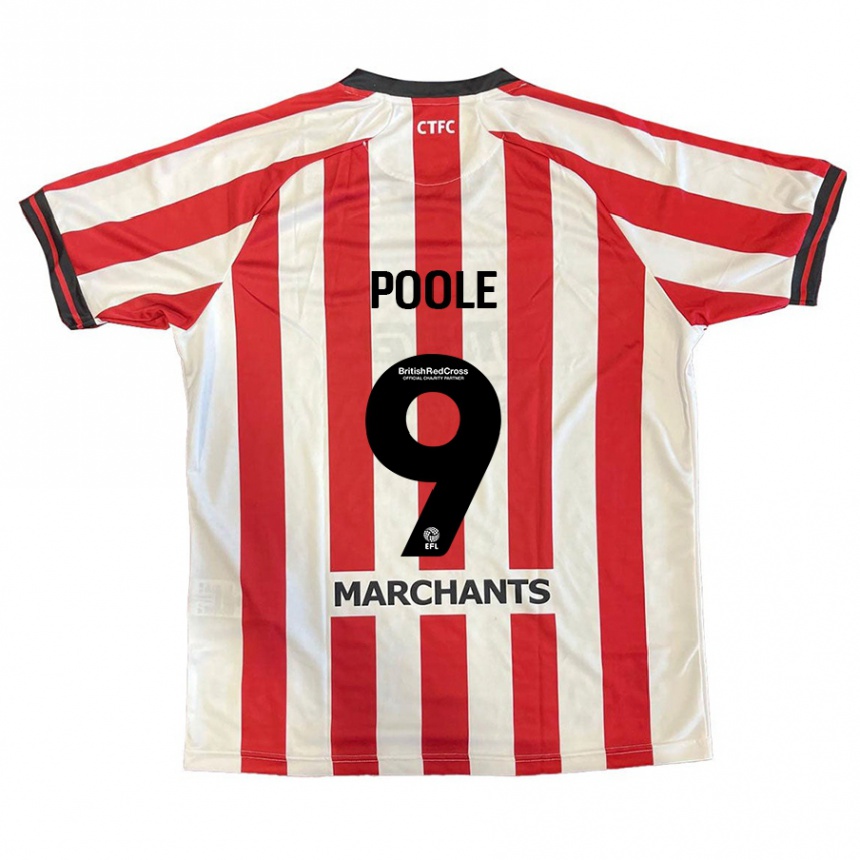 Kids Football Phoebie Poole #9 Red White Home Jersey 2024/25 T-Shirt Australia