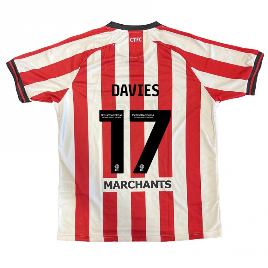 Kids Football Annabel Davies #17 Red White Home Jersey 2024/25 T-Shirt Australia