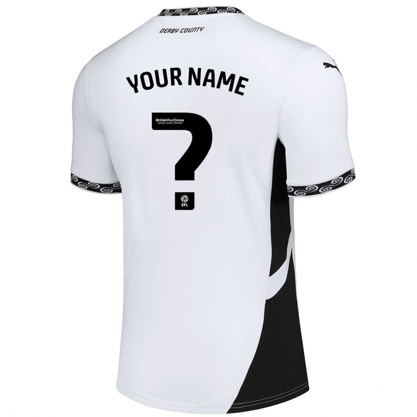 Kids Football Your Name #0 White Black Home Jersey 2024/25 T-Shirt Australia