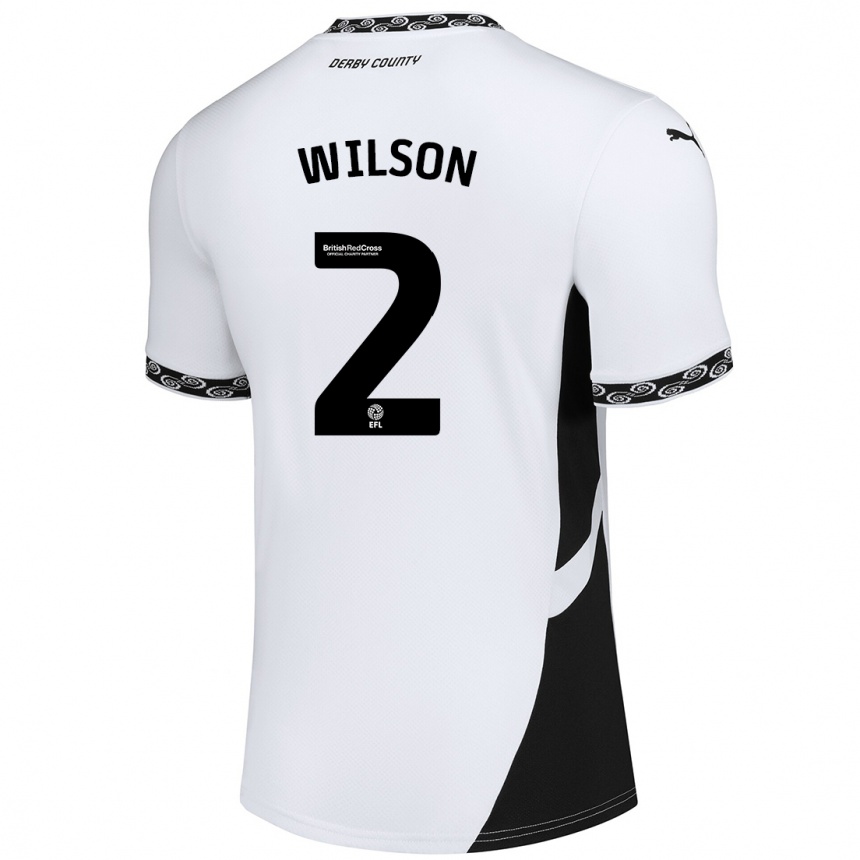 Kids Football Kane Wilson #2 White Black Home Jersey 2024/25 T-Shirt Australia