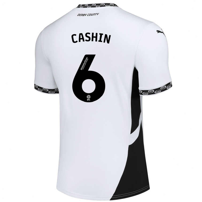 Kids Football Eiran Cashin #6 White Black Home Jersey 2024/25 T-Shirt Australia