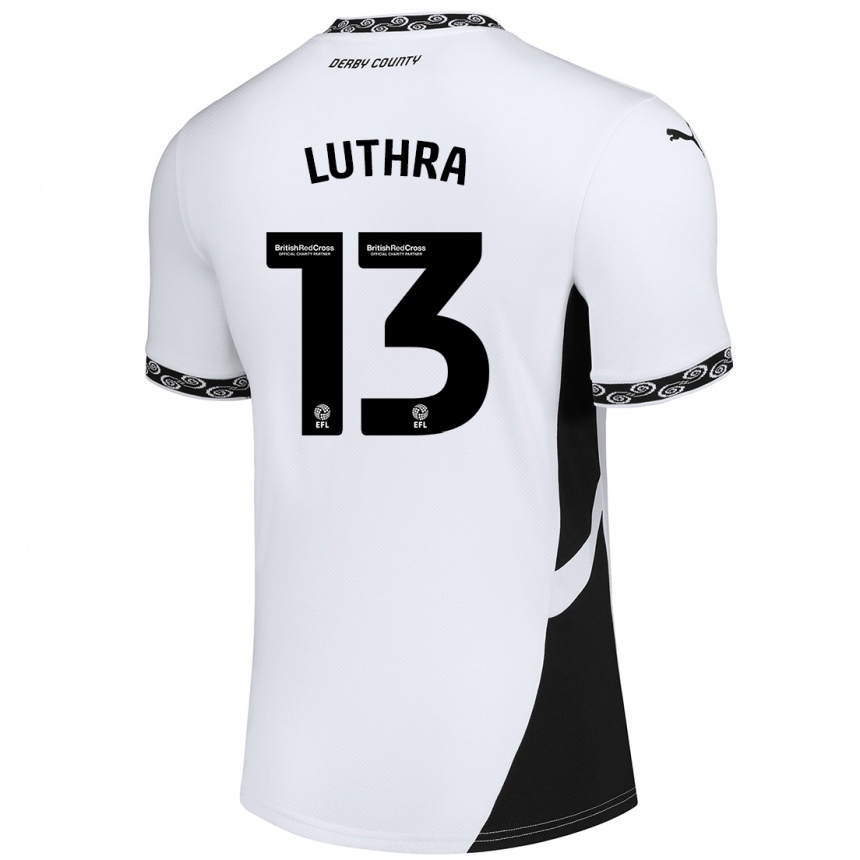 Kids Football Rohan Luthra #13 White Black Home Jersey 2024/25 T-Shirt Australia