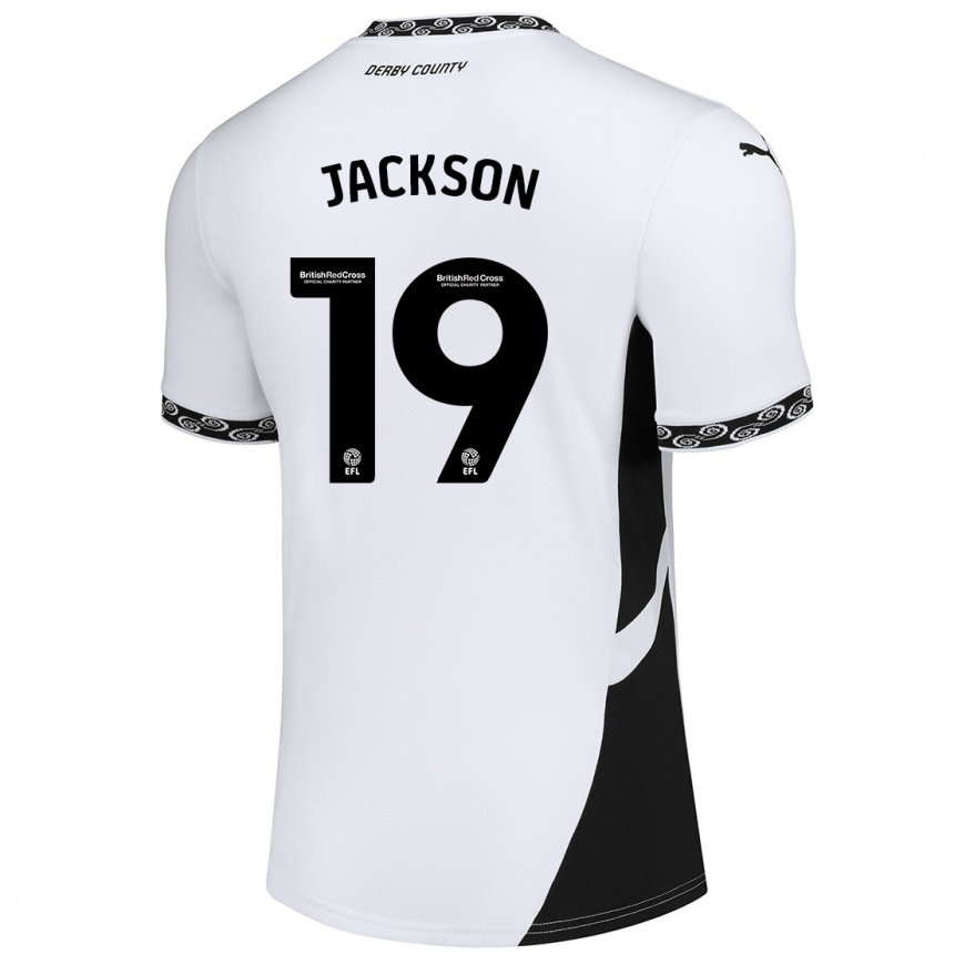 Kids Football Kayden Jackson #19 White Black Home Jersey 2024/25 T-Shirt Australia