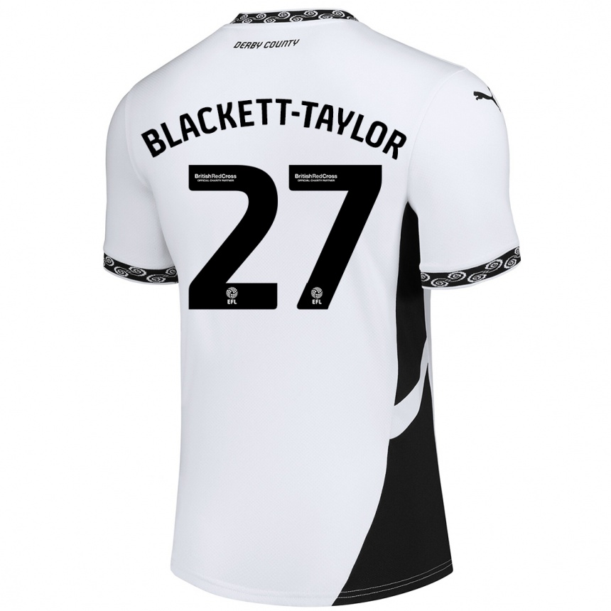 Kids Football Corey Blackett-Taylor #27 White Black Home Jersey 2024/25 T-Shirt Australia