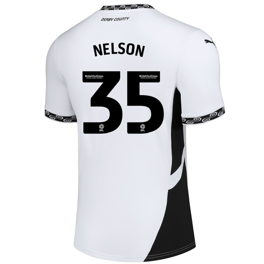 Kids Football Curtis Nelson #35 White Black Home Jersey 2024/25 T-Shirt Australia