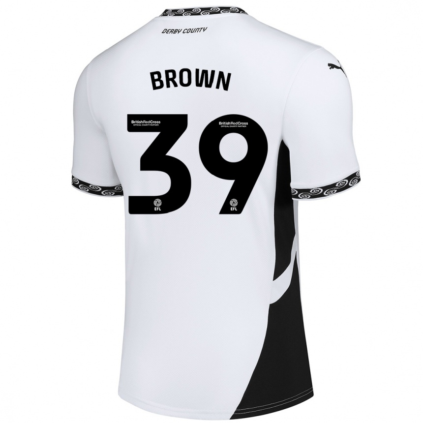 Kids Football Dajaune Brown #39 White Black Home Jersey 2024/25 T-Shirt Australia