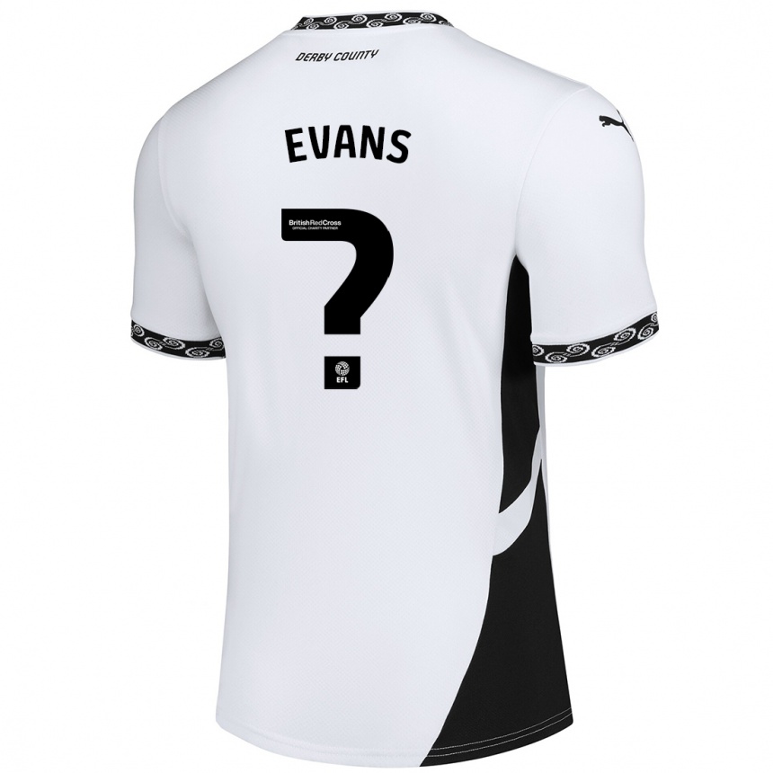 Kids Football Harry Evans #0 White Black Home Jersey 2024/25 T-Shirt Australia