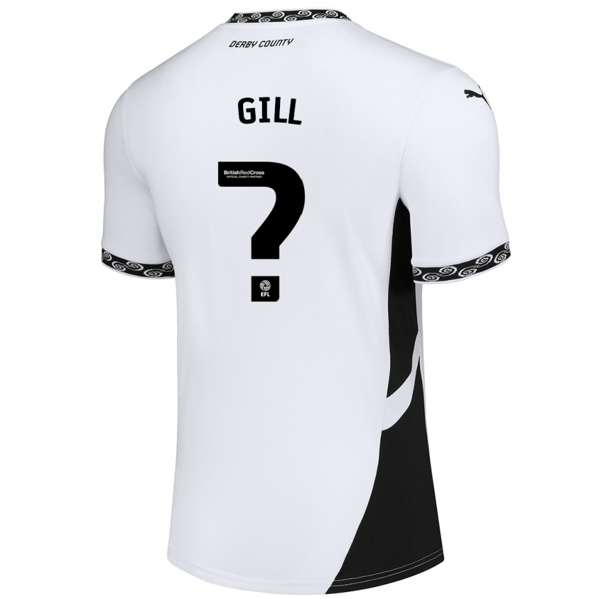 Kids Football Tristan Gill #0 White Black Home Jersey 2024/25 T-Shirt Australia