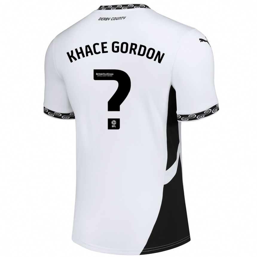 Kids Football Khace Gordon #0 White Black Home Jersey 2024/25 T-Shirt Australia