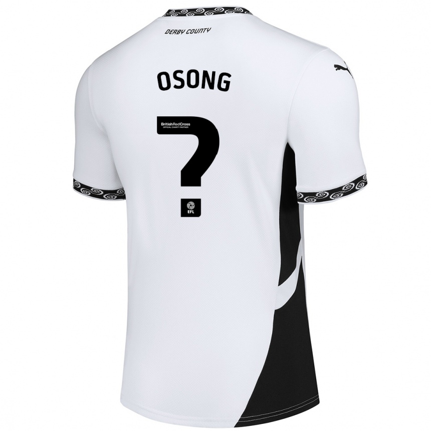 Kids Football Johnson Osong #0 White Black Home Jersey 2024/25 T-Shirt Australia