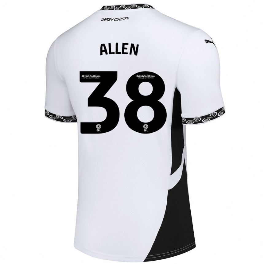 Kids Football Cruz Allen #38 White Black Home Jersey 2024/25 T-Shirt Australia