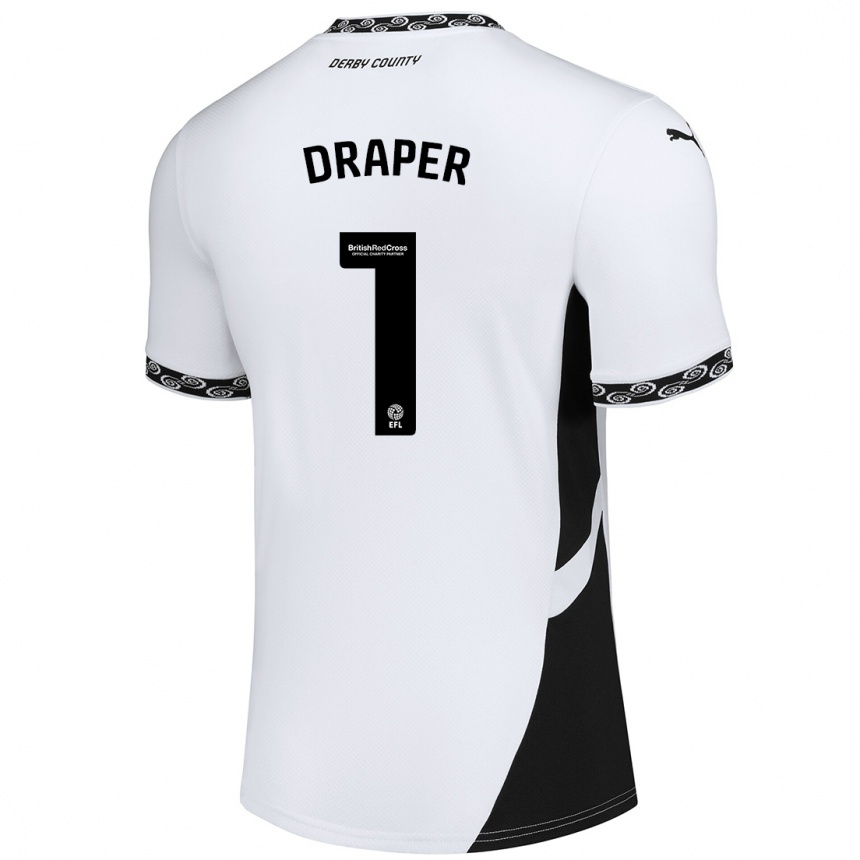 Kids Football Anna Draper #1 White Black Home Jersey 2024/25 T-Shirt Australia