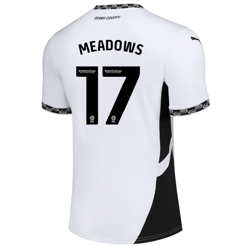 Kids Football Helena Meadows #17 White Black Home Jersey 2024/25 T-Shirt Australia