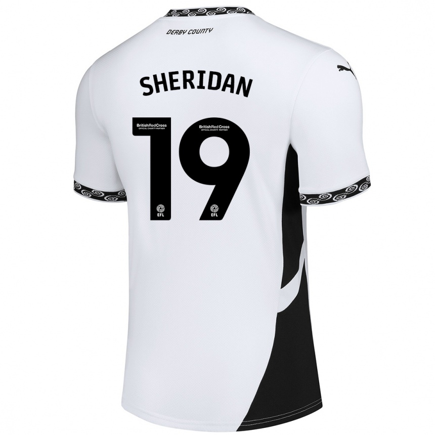 Kids Football Isabel Sheridan #19 White Black Home Jersey 2024/25 T-Shirt Australia