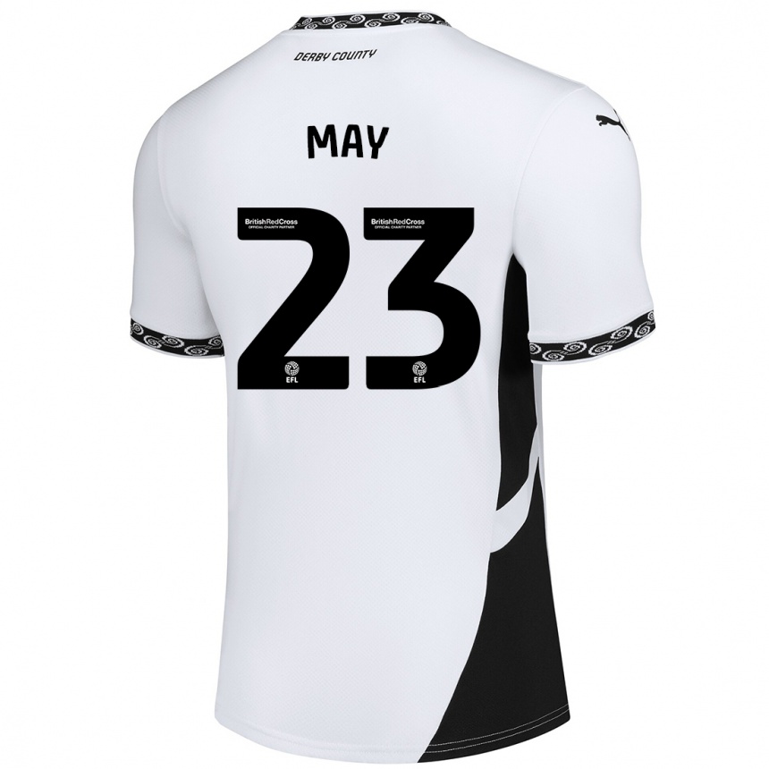 Kids Football Rebecca May #23 White Black Home Jersey 2024/25 T-Shirt Australia