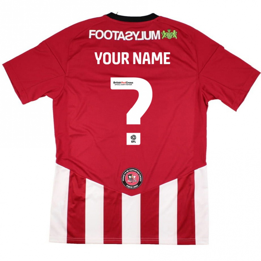 Kids Football Your Name #0 Red White Home Jersey 2024/25 T-Shirt Australia