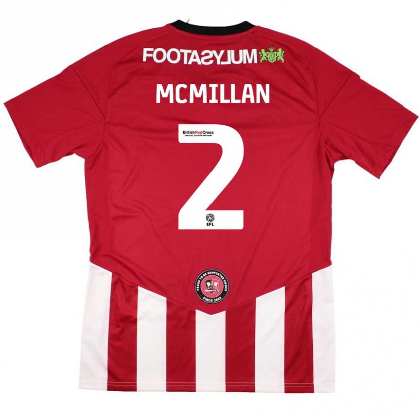 Kids Football Jack Mcmillan #2 Red White Home Jersey 2024/25 T-Shirt Australia