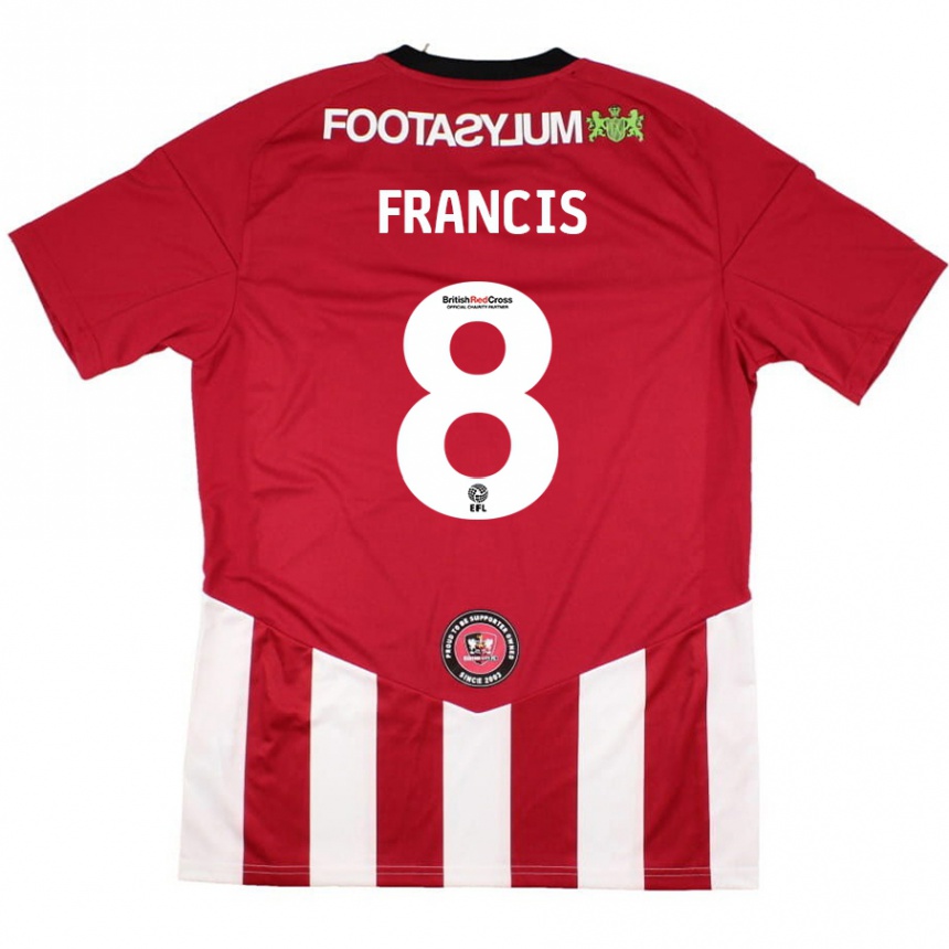 Kids Football Ed Francis #8 Red White Home Jersey 2024/25 T-Shirt Australia