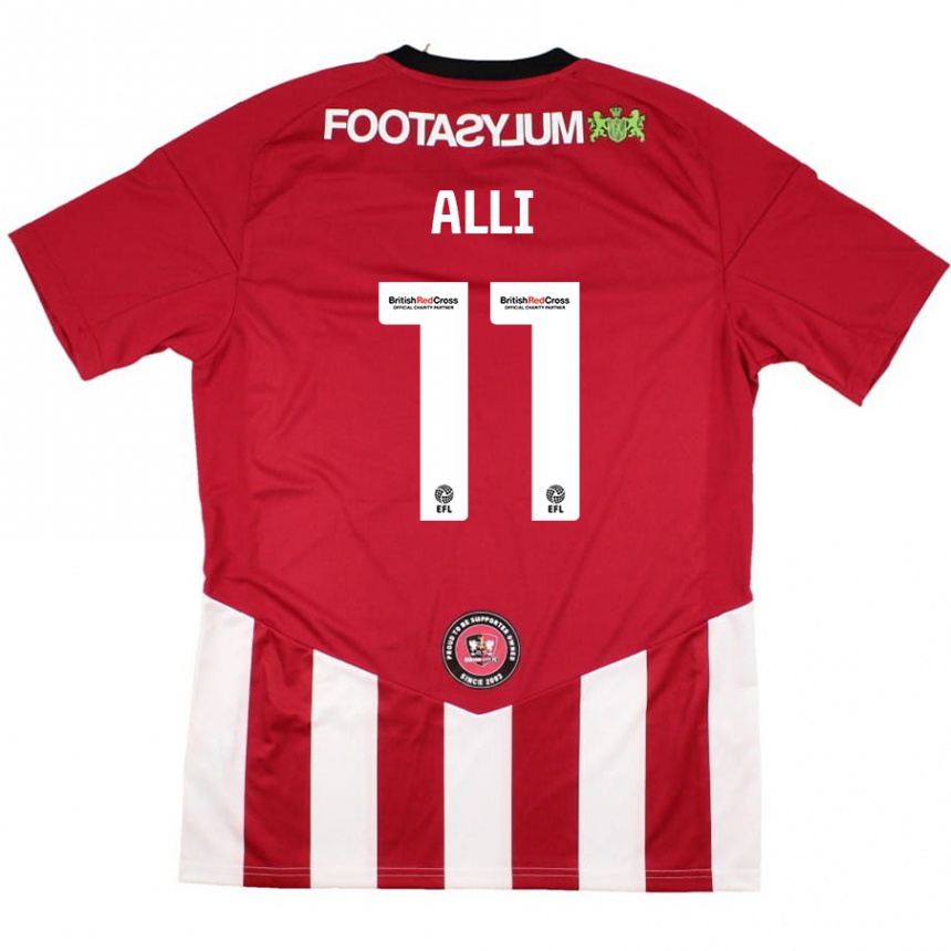 Kids Football Millenic Alli #11 Red White Home Jersey 2024/25 T-Shirt Australia