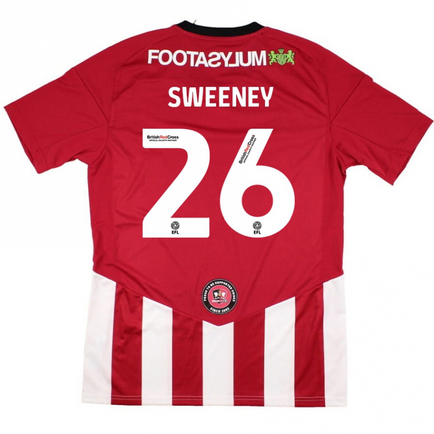 Kids Football Pierce Sweeney #26 Red White Home Jersey 2024/25 T-Shirt Australia