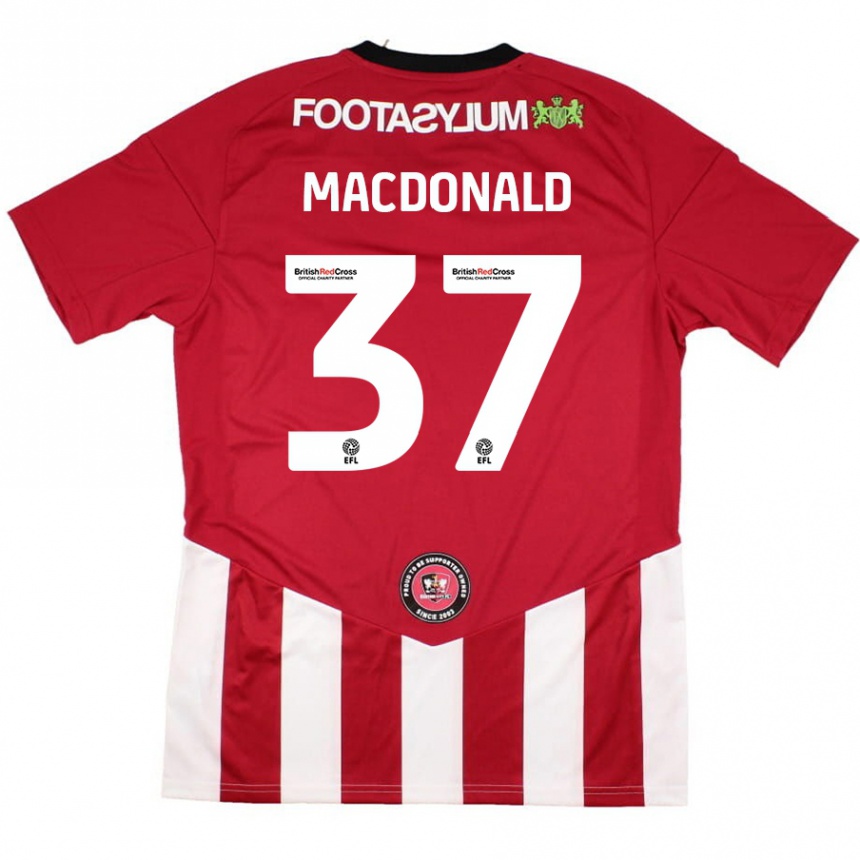 Kids Football Shaun Macdonald #37 Red White Home Jersey 2024/25 T-Shirt Australia