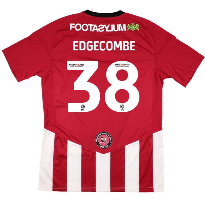 Kids Football Max Edgecombe #38 Red White Home Jersey 2024/25 T-Shirt Australia