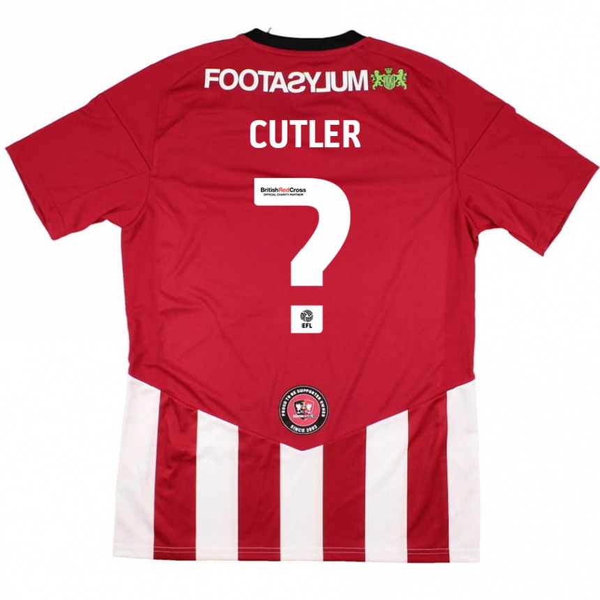 Kids Football Theo Cutler #0 Red White Home Jersey 2024/25 T-Shirt Australia