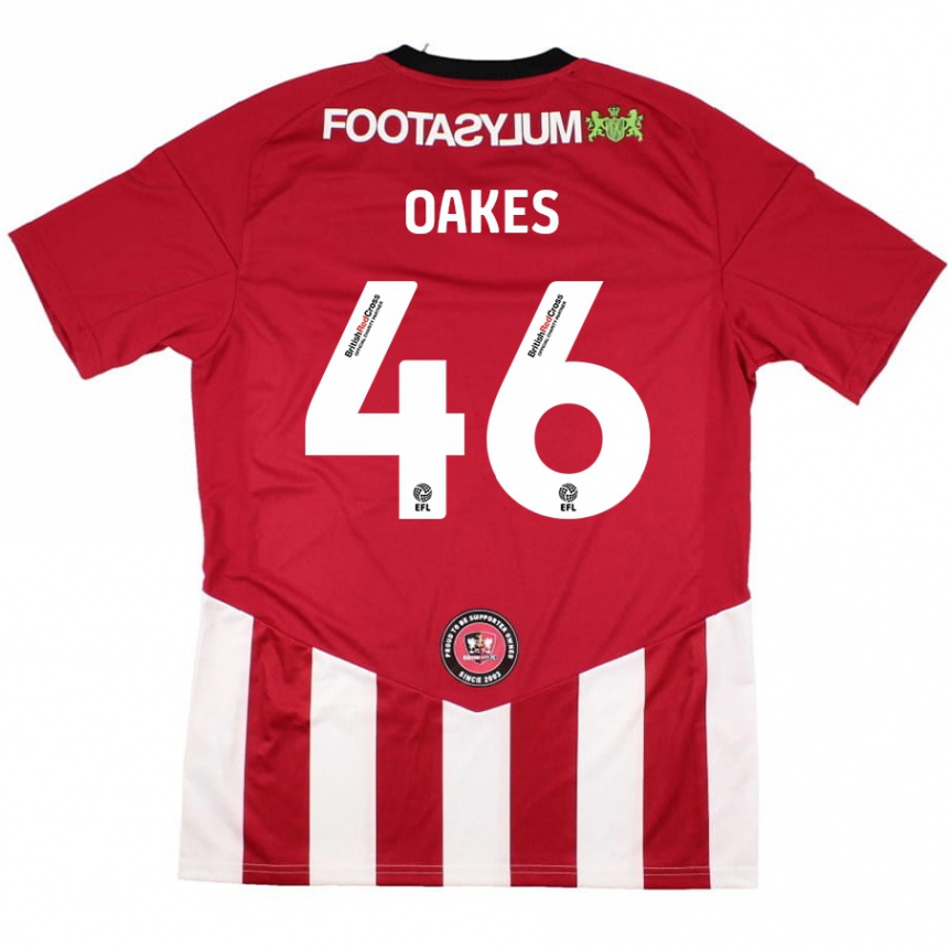 Kids Football Liam Oakes #46 Red White Home Jersey 2024/25 T-Shirt Australia