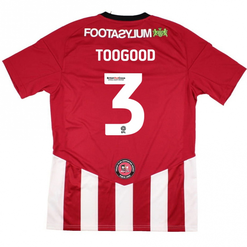 Kids Football Emily Toogood #3 Red White Home Jersey 2024/25 T-Shirt Australia