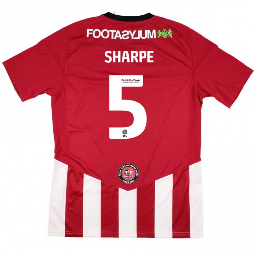 Kids Football Manfy Sharpe #5 Red White Home Jersey 2024/25 T-Shirt Australia