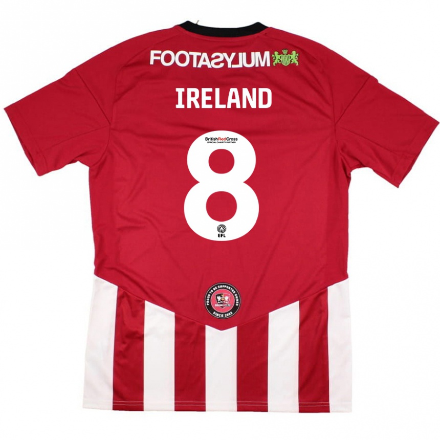 Kids Football Beth Ireland #8 Red White Home Jersey 2024/25 T-Shirt Australia