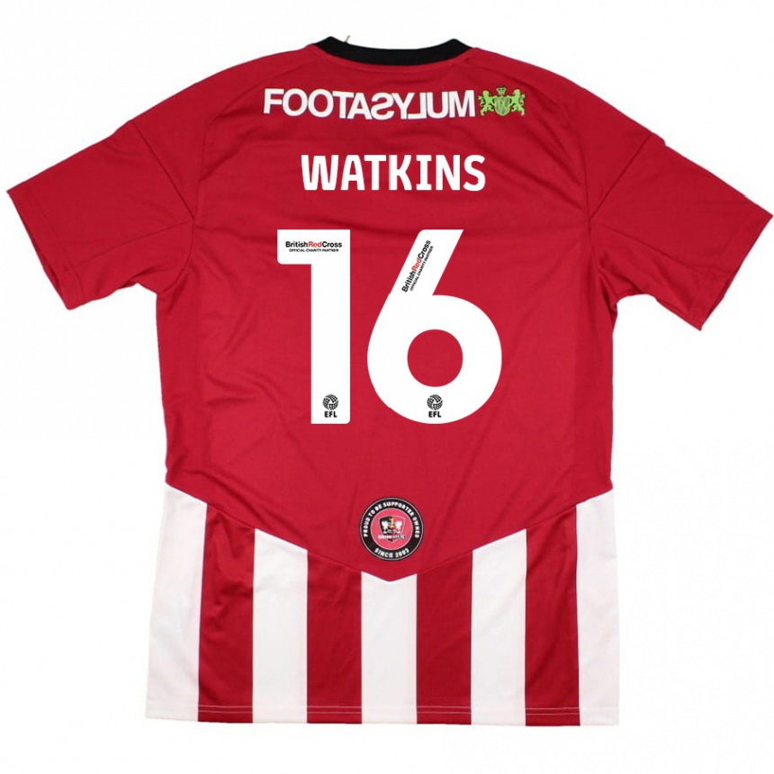 Kids Football Zoe Watkins #16 Red White Home Jersey 2024/25 T-Shirt Australia