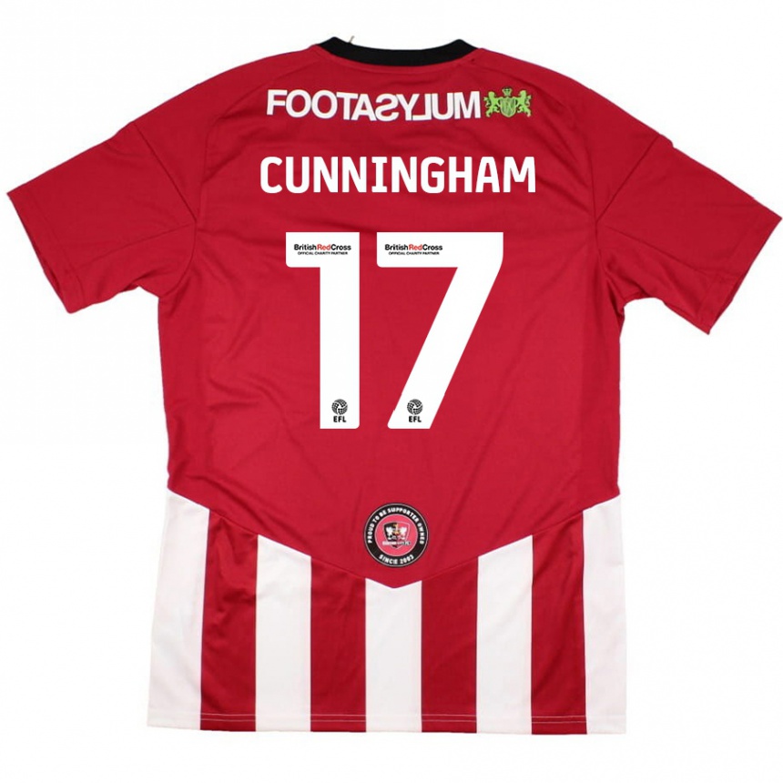 Kids Football Zoe Cunningham #17 Red White Home Jersey 2024/25 T-Shirt Australia