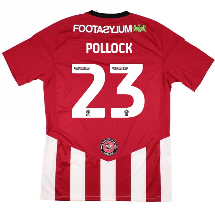 Kids Football Amber Pollock #23 Red White Home Jersey 2024/25 T-Shirt Australia