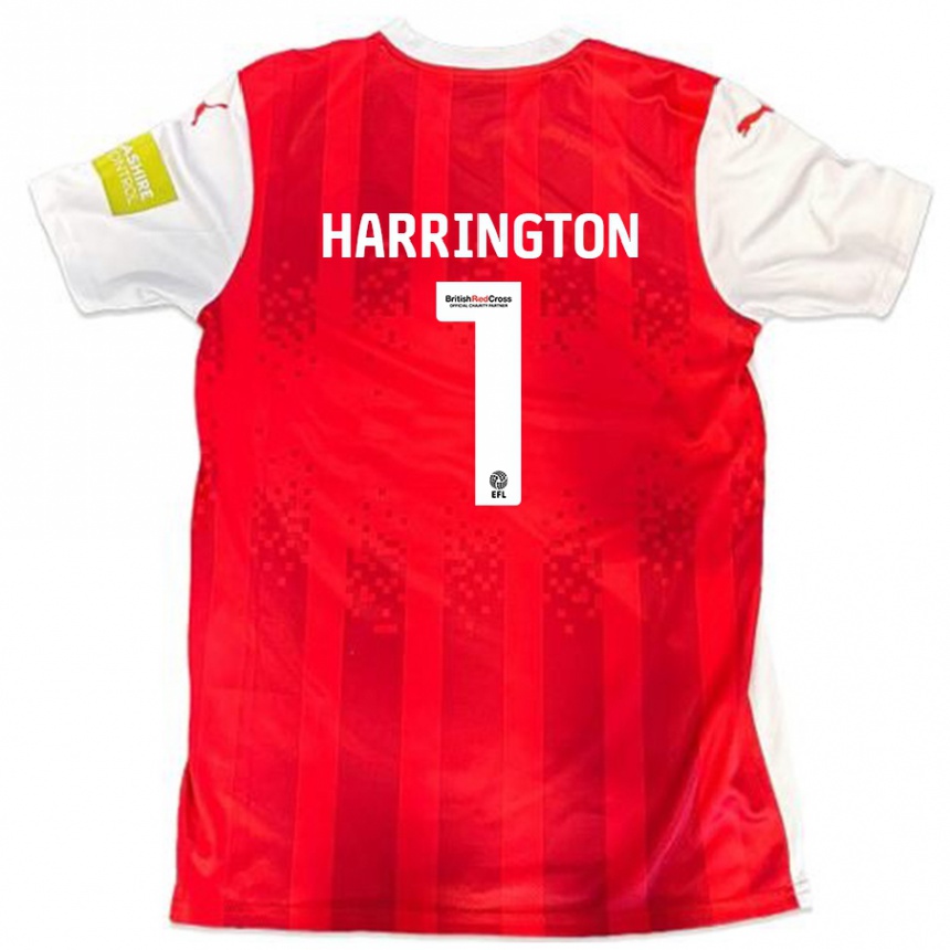 Kids Football David Harrington #1 Red White Home Jersey 2024/25 T-Shirt Australia