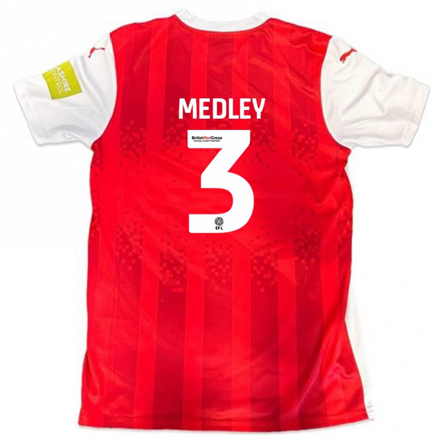 Kids Football Zech Medley #3 Red White Home Jersey 2024/25 T-Shirt Australia