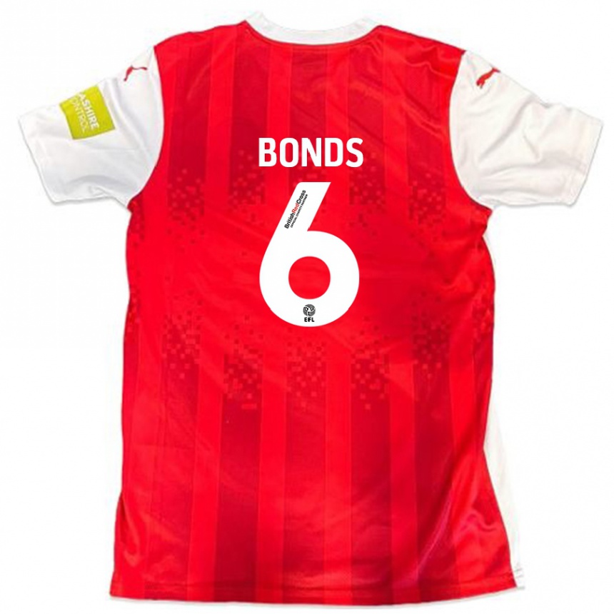 Kids Football Elliot Bonds #6 Red White Home Jersey 2024/25 T-Shirt Australia