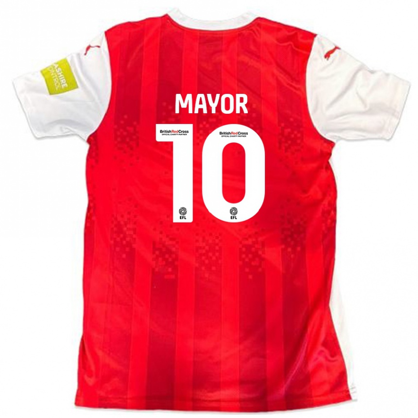 Kids Football Danny Mayor #10 Red White Home Jersey 2024/25 T-Shirt Australia