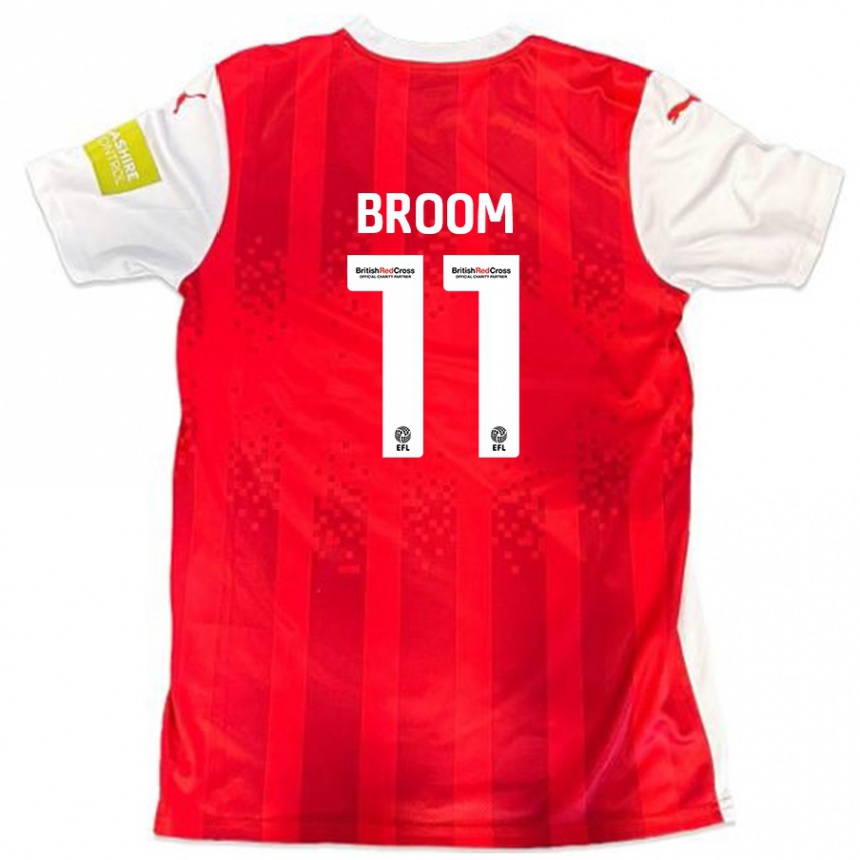 Kids Football Ryan Broom #11 Red White Home Jersey 2024/25 T-Shirt Australia