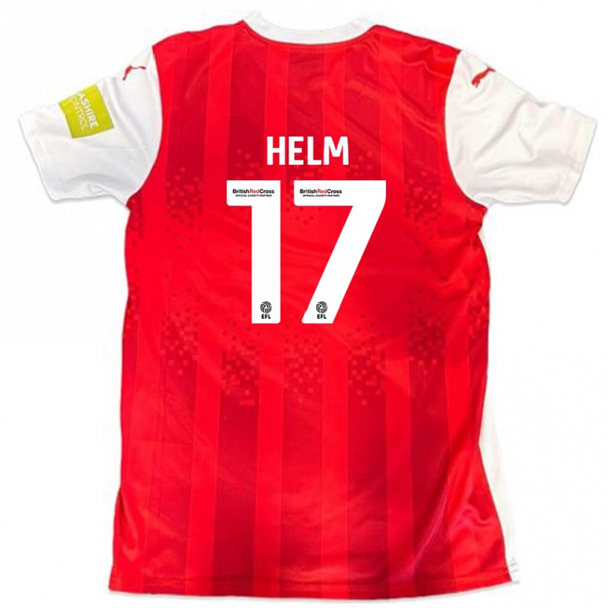 Kids Football Mark Helm #17 Red White Home Jersey 2024/25 T-Shirt Australia