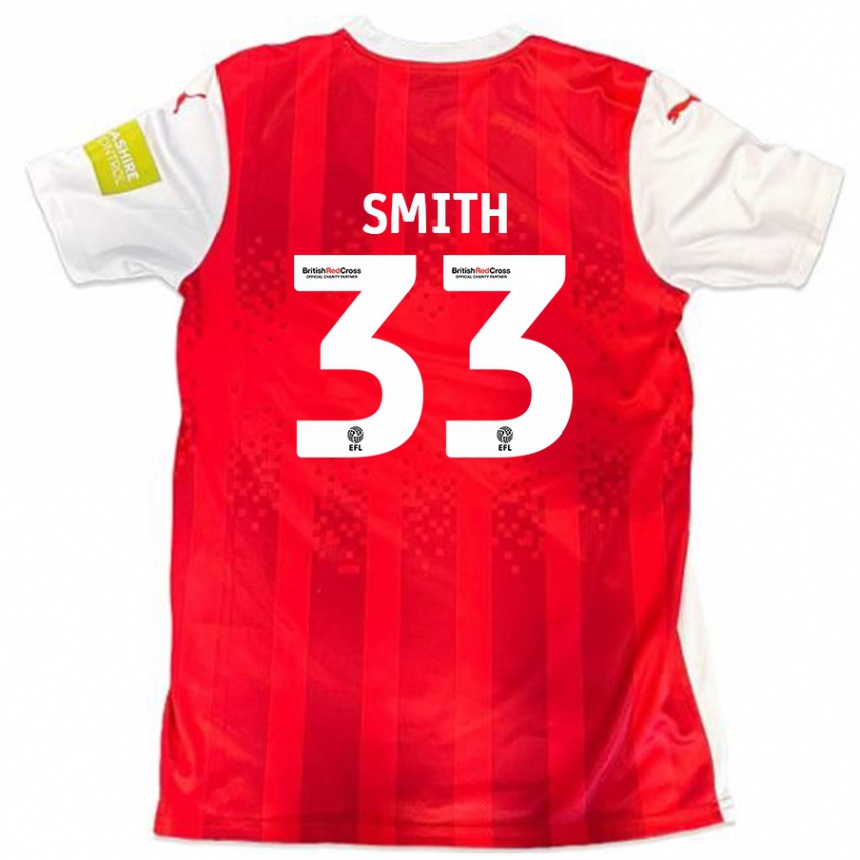 Kids Football Pele Smith #33 Red White Home Jersey 2024/25 T-Shirt Australia