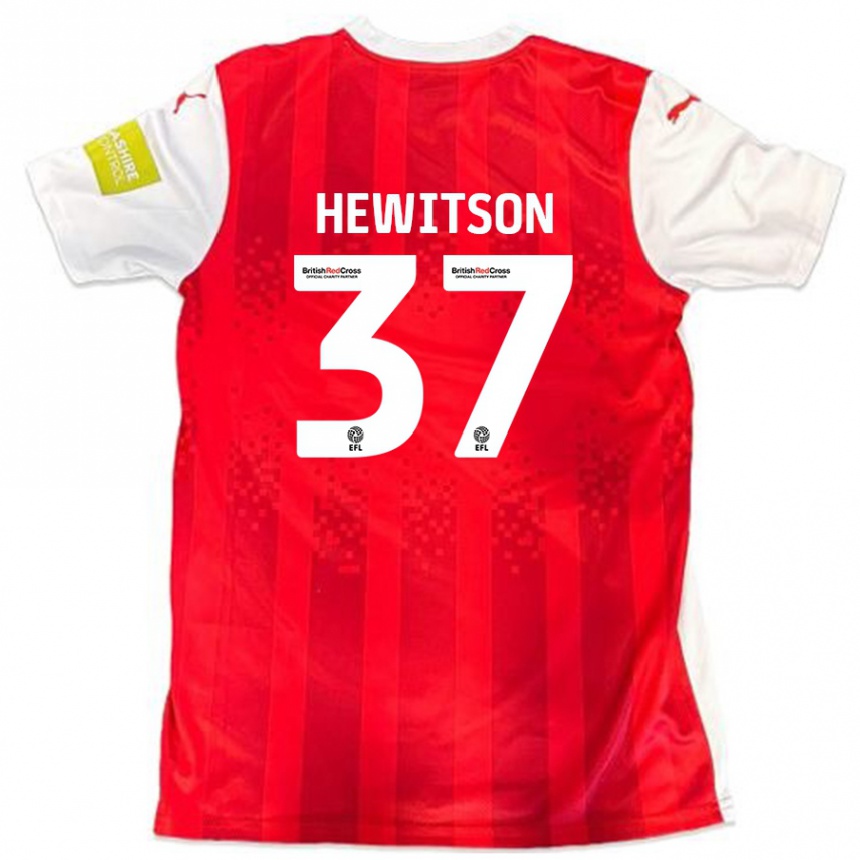 Kids Football Luke Hewitson #37 Red White Home Jersey 2024/25 T-Shirt Australia