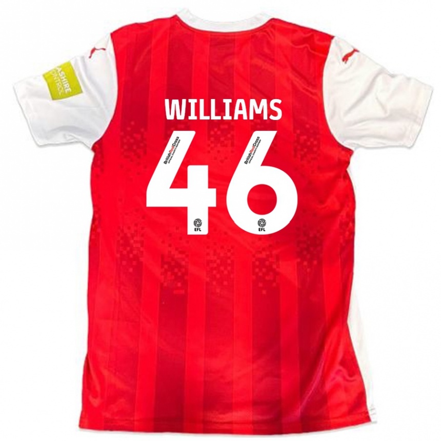 Kids Football Theo Williams #46 Red White Home Jersey 2024/25 T-Shirt Australia